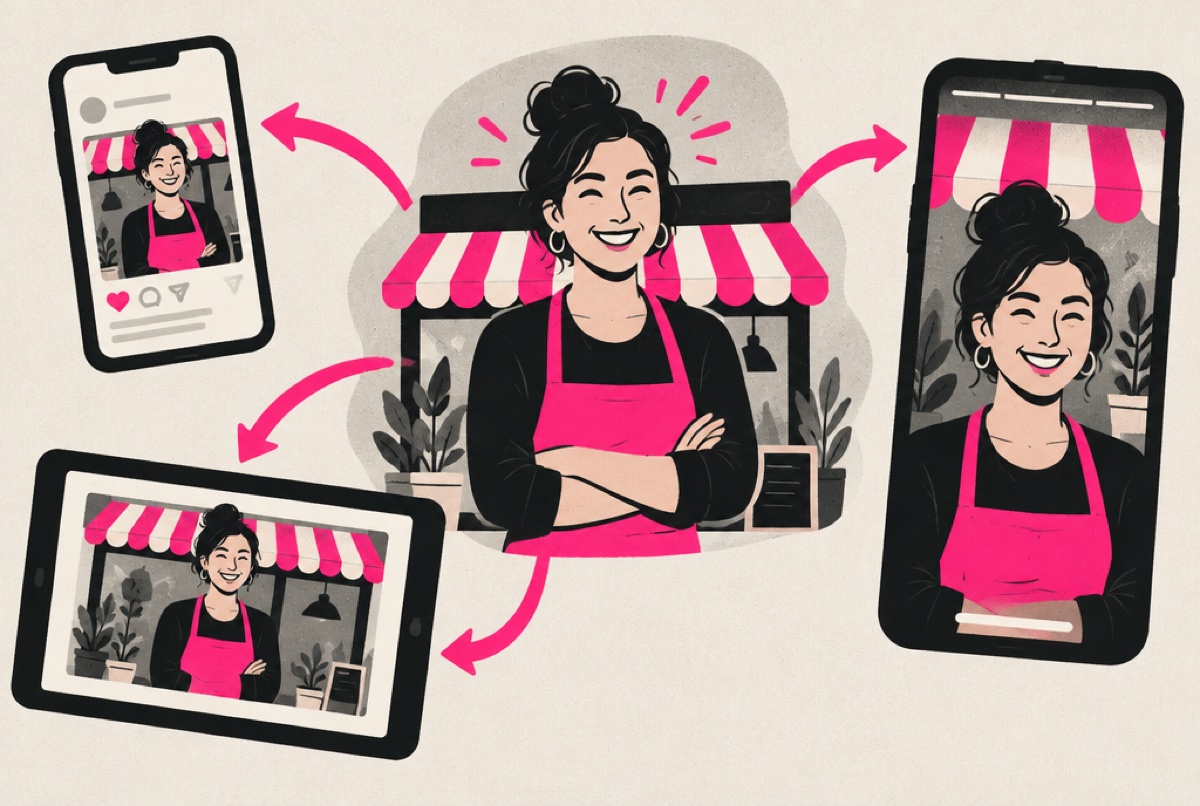 One graphic sent out to phones as a square feed post and a full-screen story